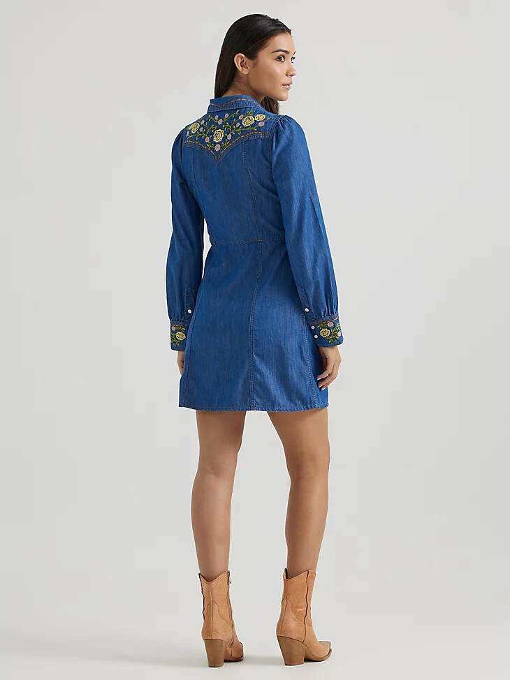 abito ricamato wrangler x yellow rose di kendra scott lavaggio medio