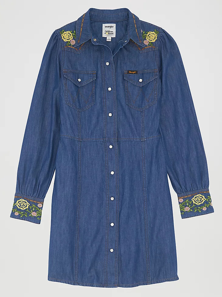 abito ricamato wrangler x yellow rose di kendra scott lavaggio medio
