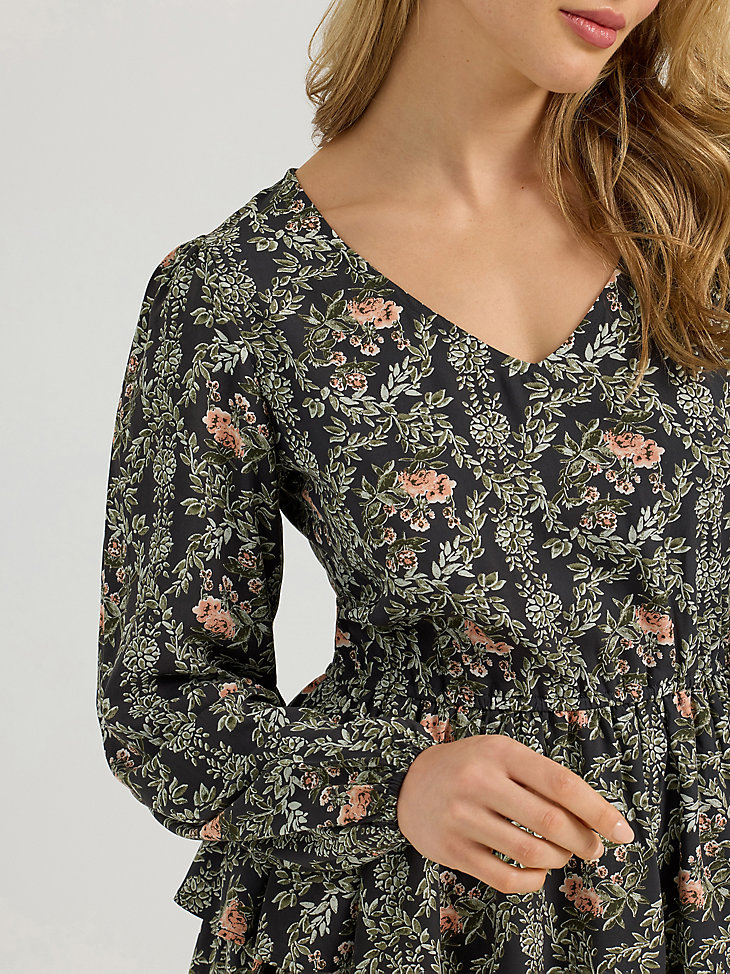 abito da donna wrangler retro vintage a strati con maniche lunghe rosa e nero