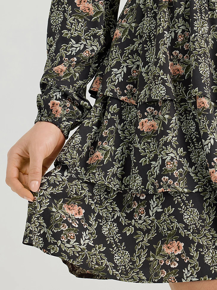 abito da donna wrangler retro vintage a strati con maniche lunghe rosa e nero