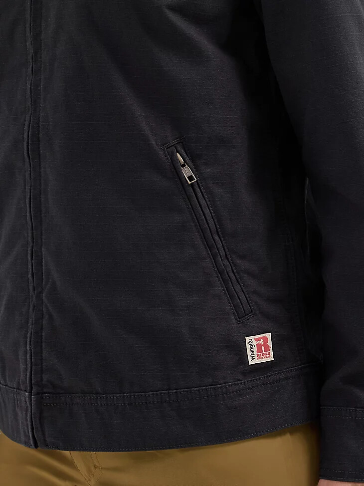 giacca da lavoro da donna wrangler riggs workwear foderata in flanella colore nero carbone