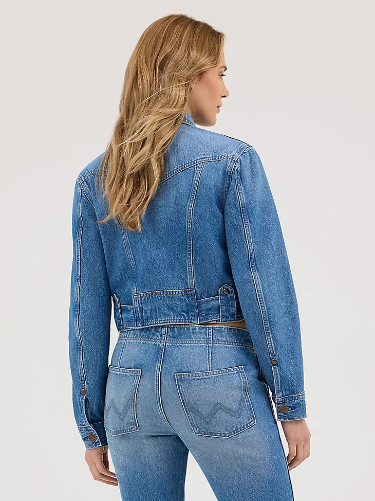 giacca da motociclista in denim da donna blossoming