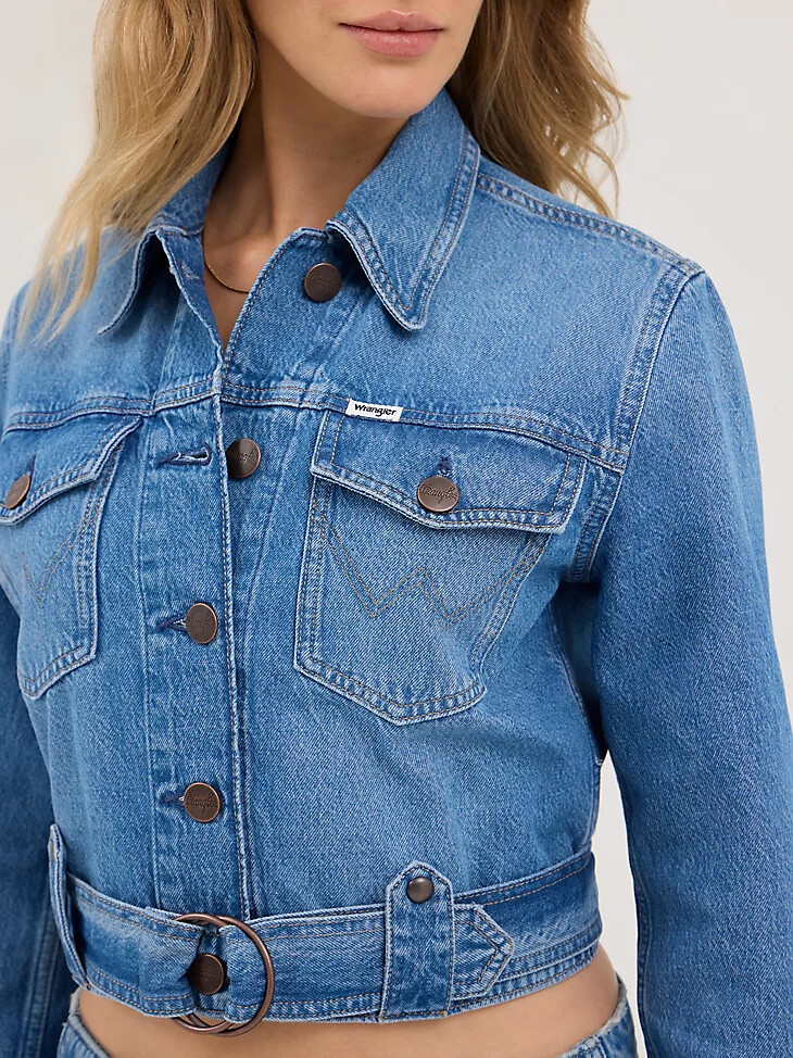 giacca da motociclista in denim da donna blossoming