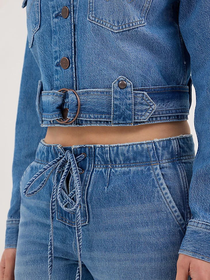 giacca da motociclista in denim da donna blossoming