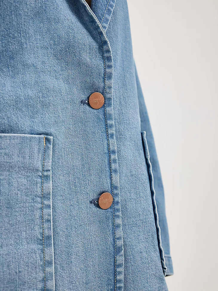 blazer in denim da donna azzurro