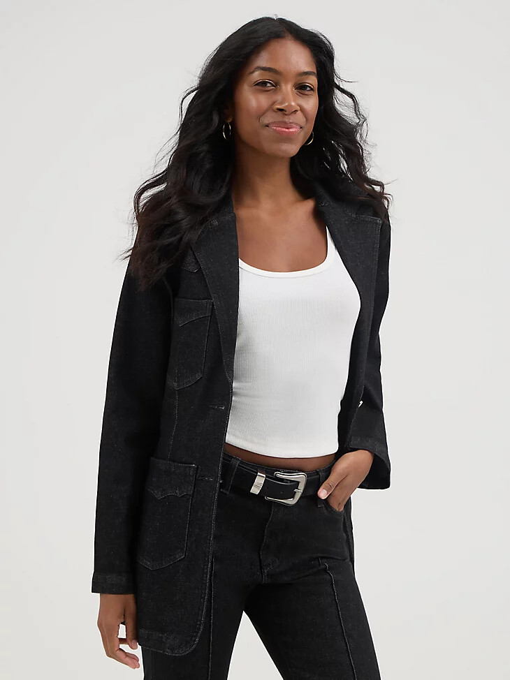 blazer aderente wrangler x yellow rose di kendra scott nero