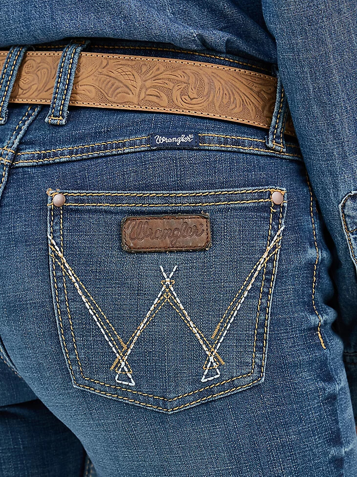 jeans bootcut a vita media wrangler retro mae da donna lavaggio ms