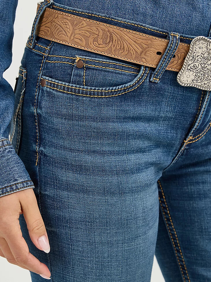 jeans bootcut a vita media wrangler retro mae da donna lavaggio ms