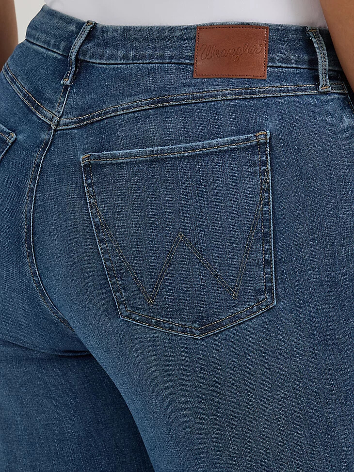 jeans a zampa a vita alta wrangler bespoke da donna modello lily