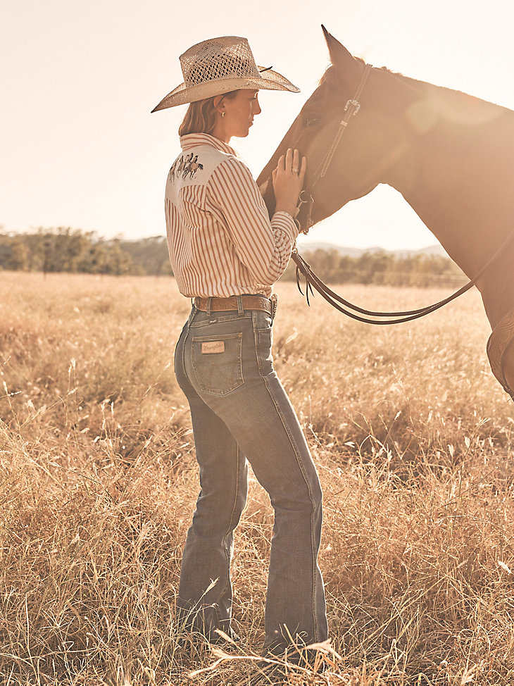 jeans a vita alta wrangler retro bailey da donna vivianna
