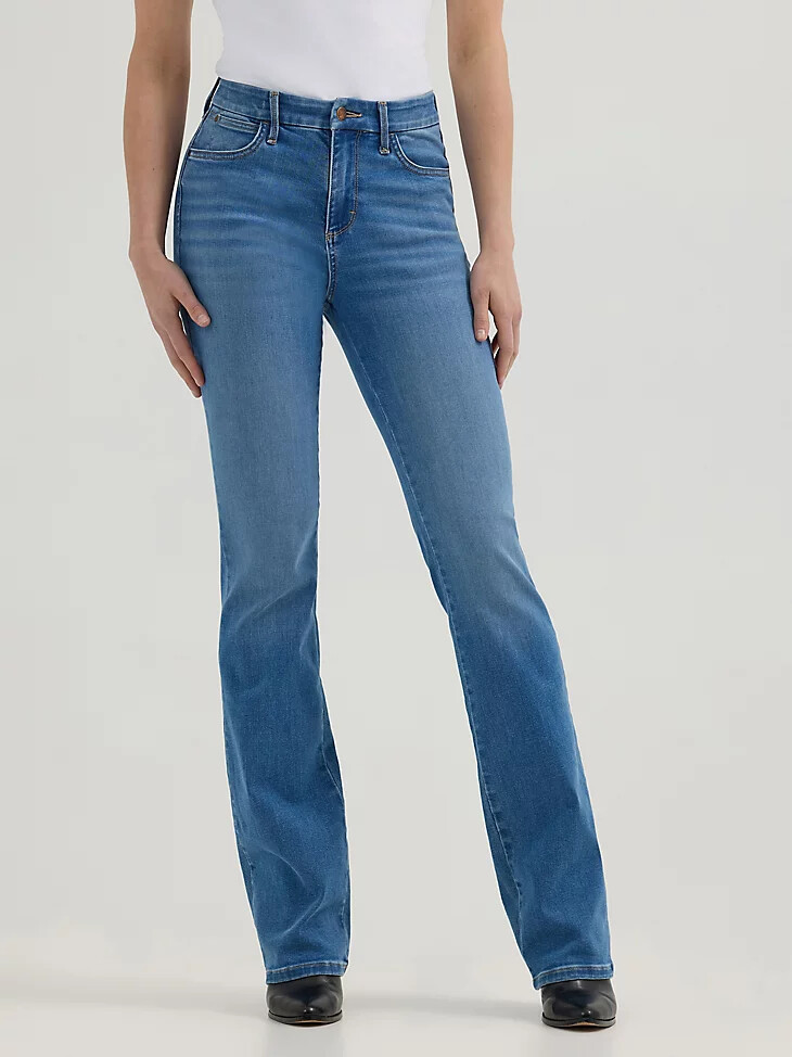 jeans bootcut a vita alta wrangler bespoke da donna palmer