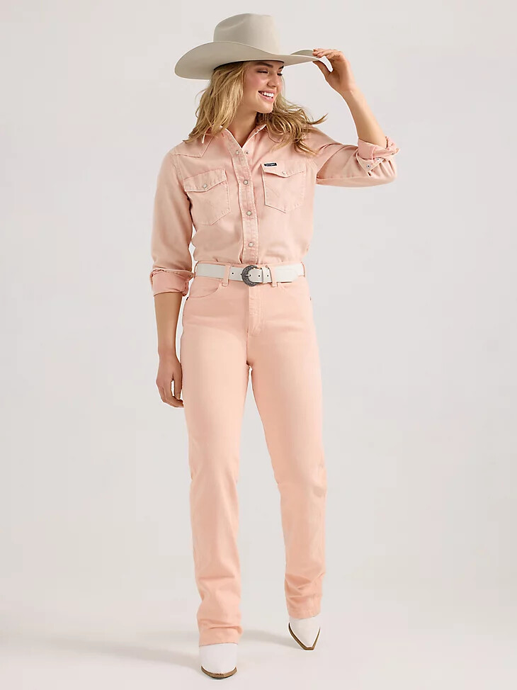 jeans bootcut colorwash a vita alta wrangler retro bailey da donna audrey