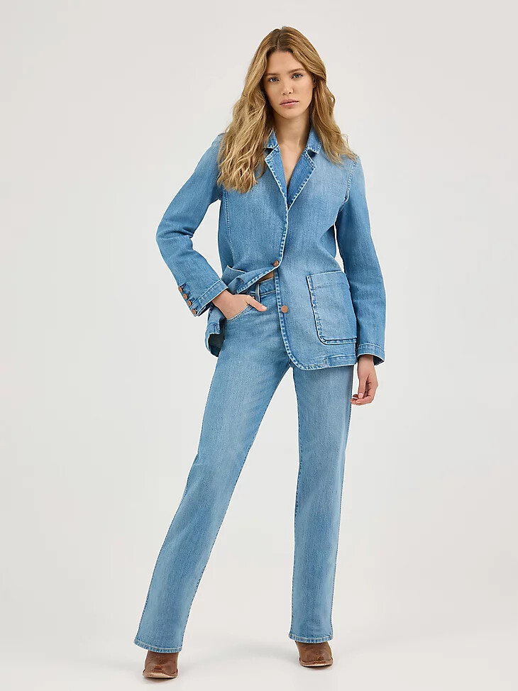 jeans dritti a vita media sunset da donna colore azzurro