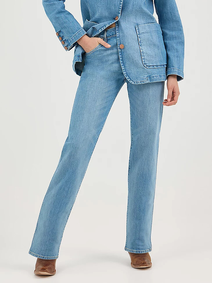 jeans dritti a vita media sunset da donna colore azzurro
