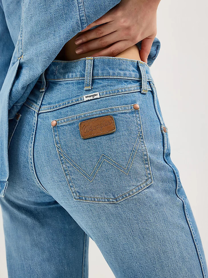 jeans dritti a vita media sunset da donna colore azzurro