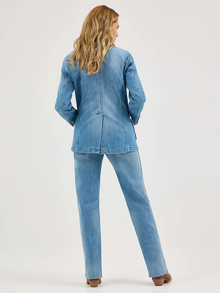 jeans dritti a vita media sunset da donna colore azzurro