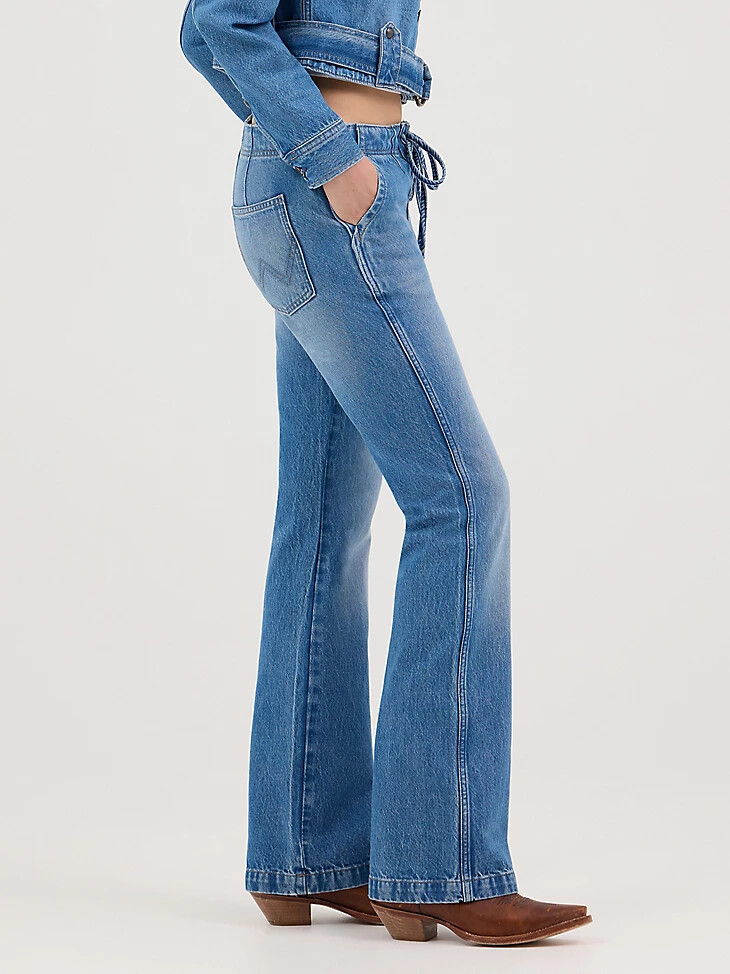 jeans bootcut con nodo anteriore da donna blossoming