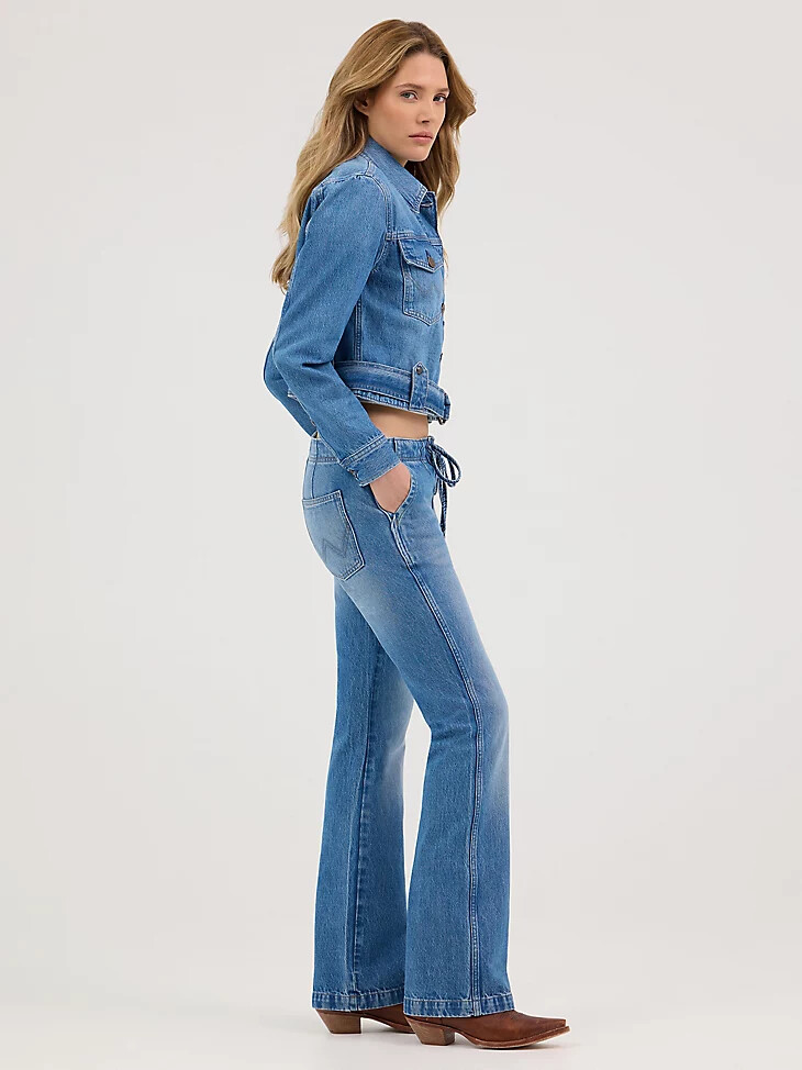 jeans bootcut con nodo anteriore da donna blossoming