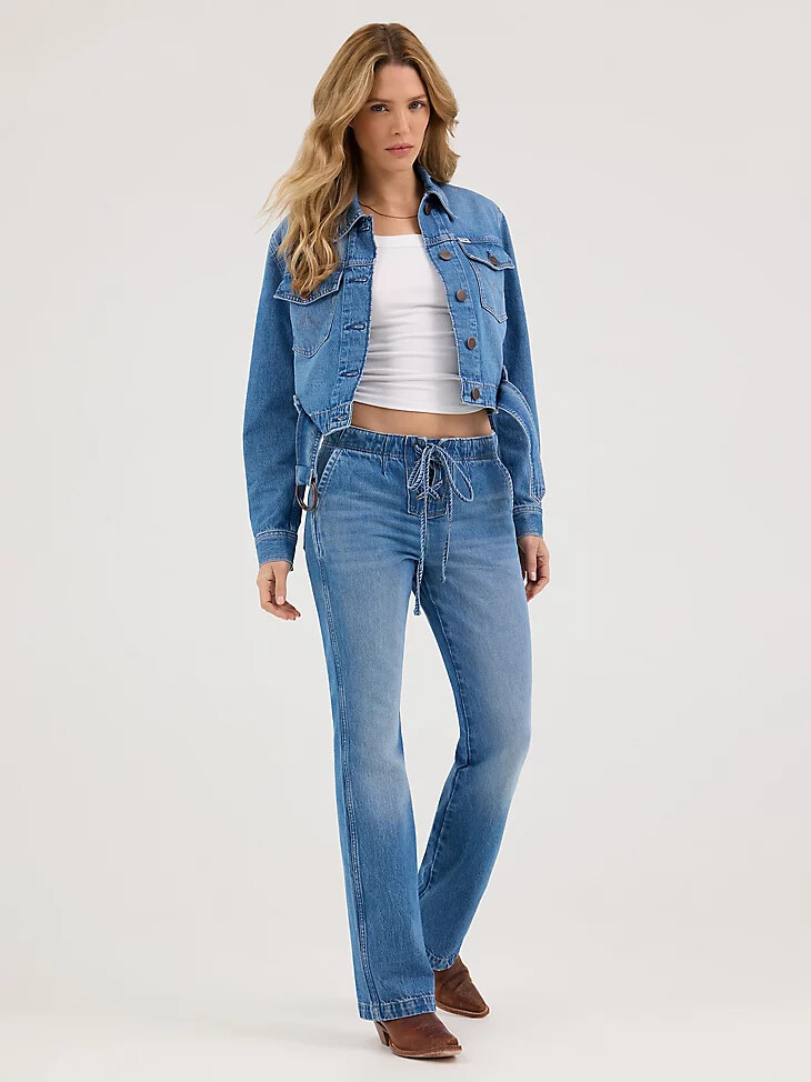 jeans bootcut con nodo anteriore da donna blossoming