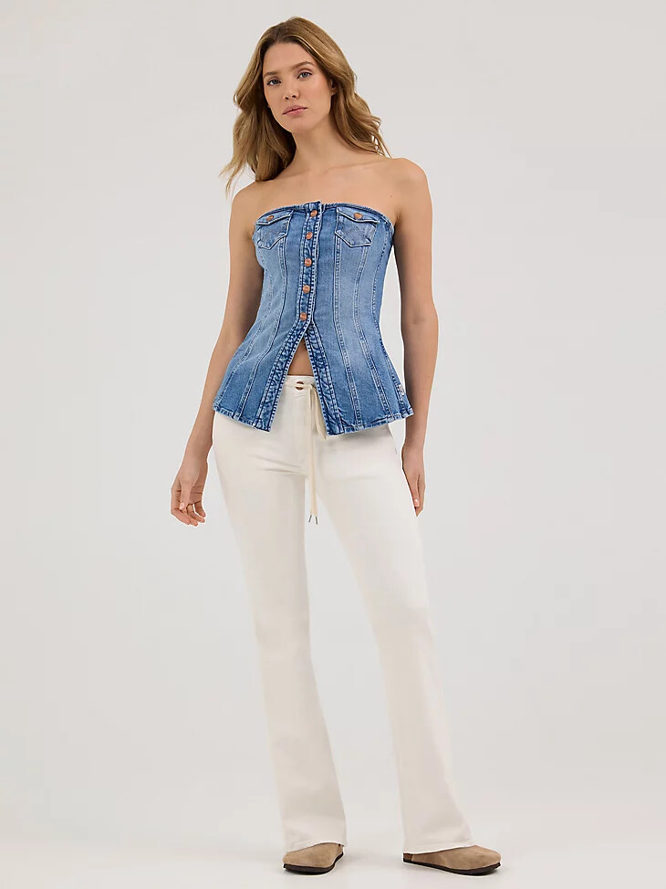 jeans bootcut da donna bianco consumato
