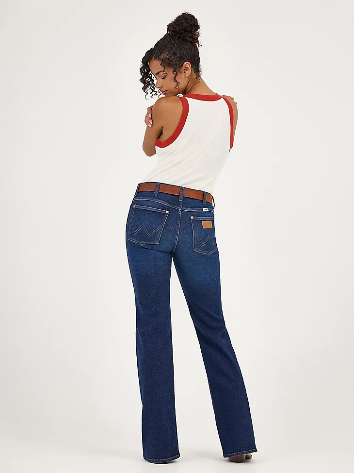 jeans a zampa da donna effetto invecchiato