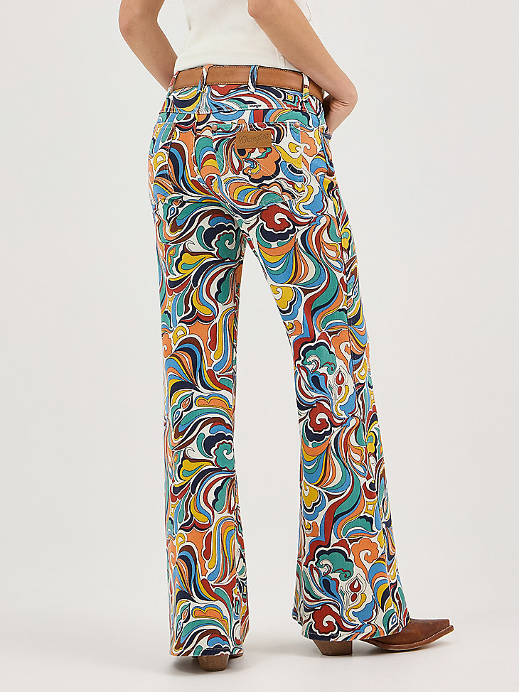 jeans a zampa da donna con stampa latigo