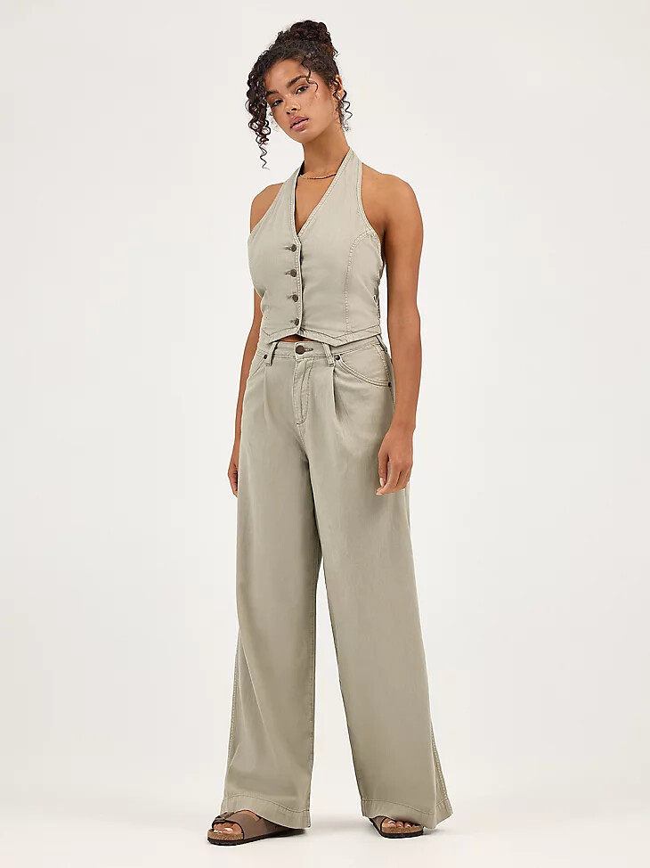 pantaloni plissettati da donna