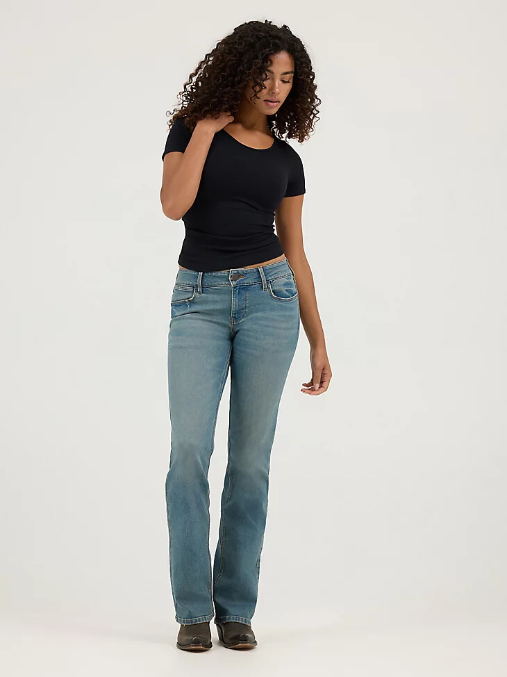 jeans a zampa delefante a vita bassa da donna jasper