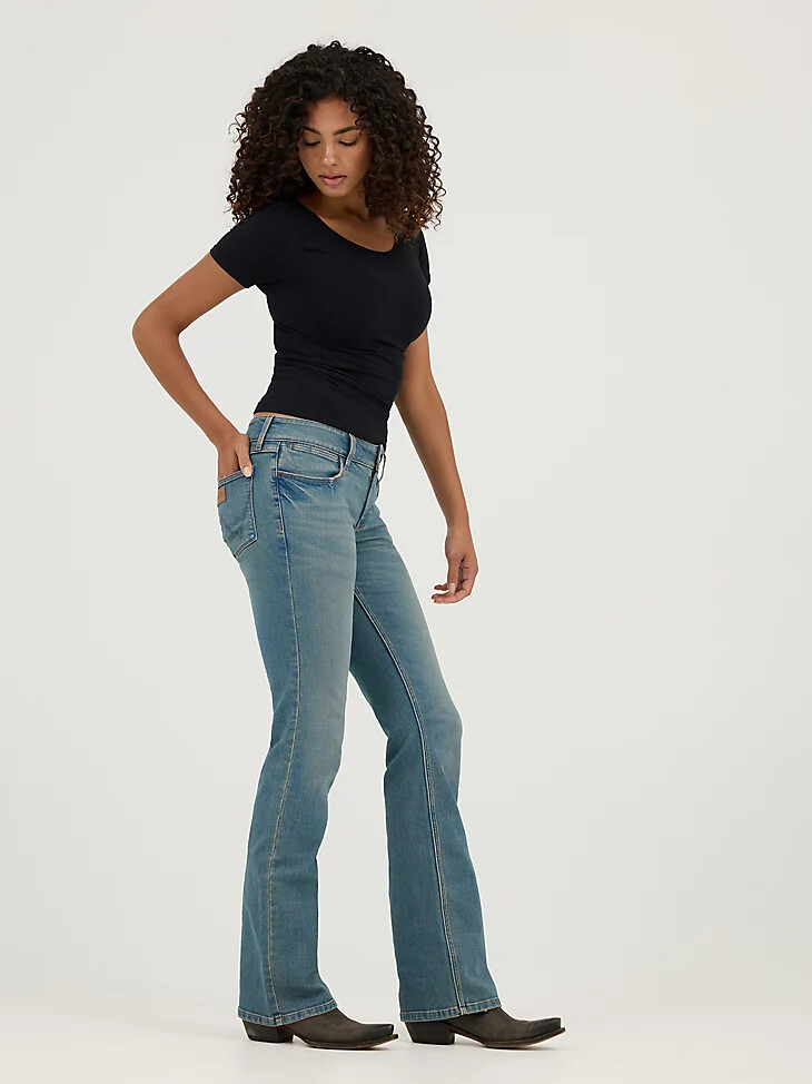 jeans a zampa delefante a vita bassa da donna jasper