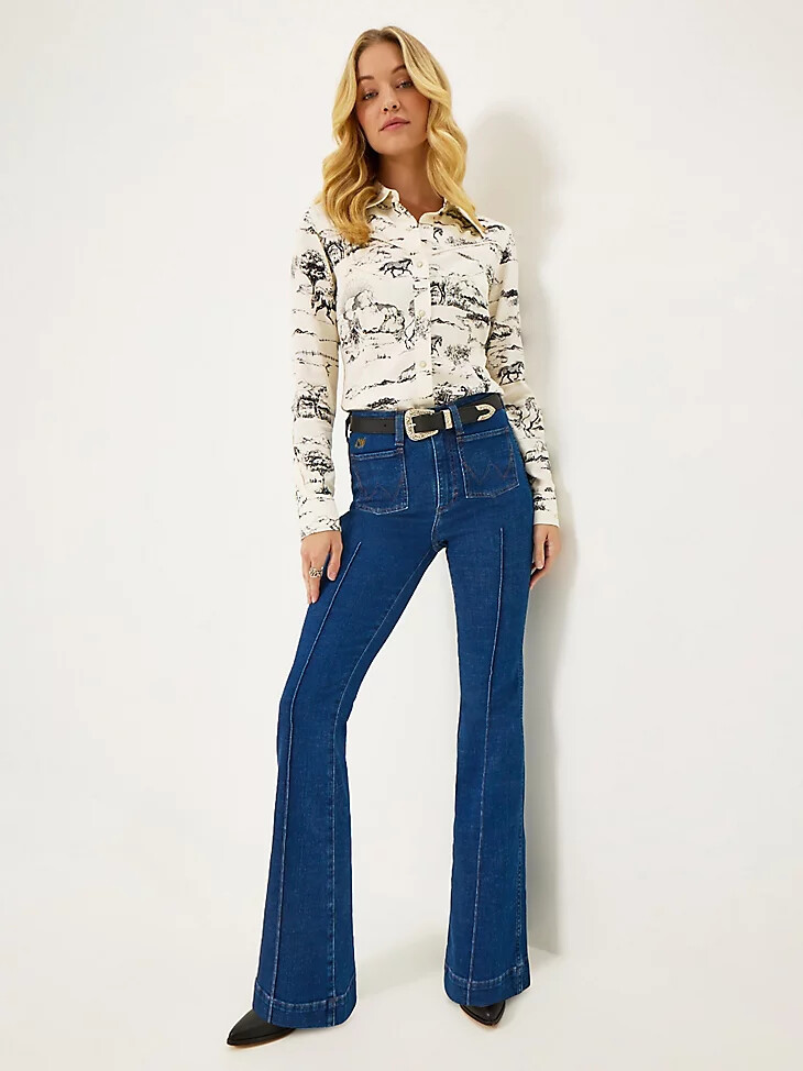 jeans a zampa wrangler x lainey wilson bare back moonlight wash