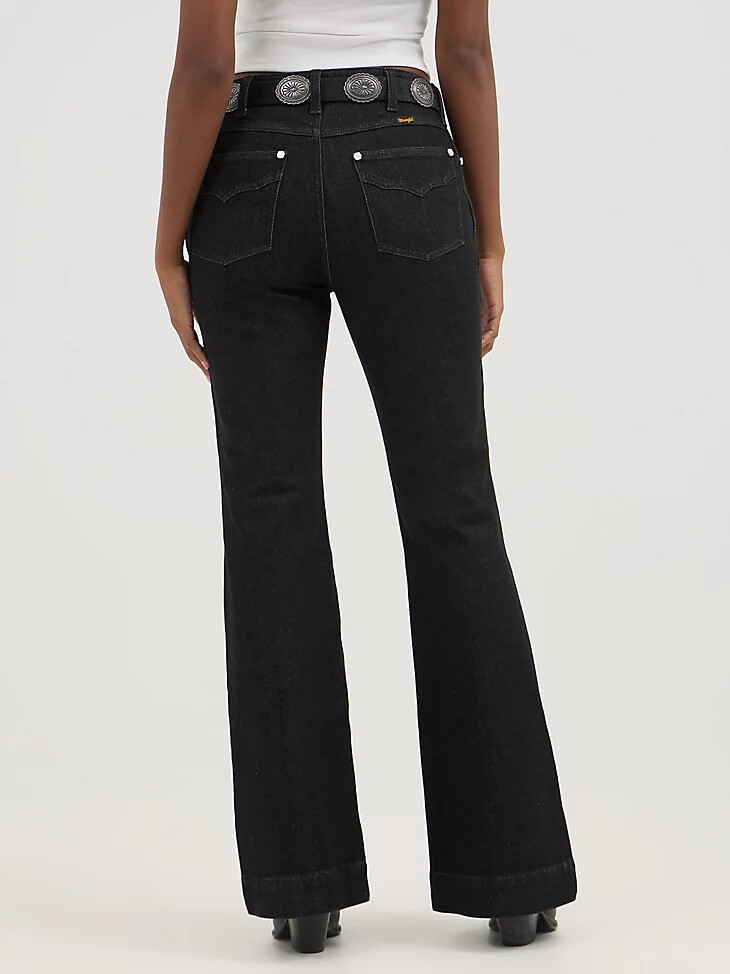 pantaloni a vita alta wrangler x yellow rose by kendra scott neri