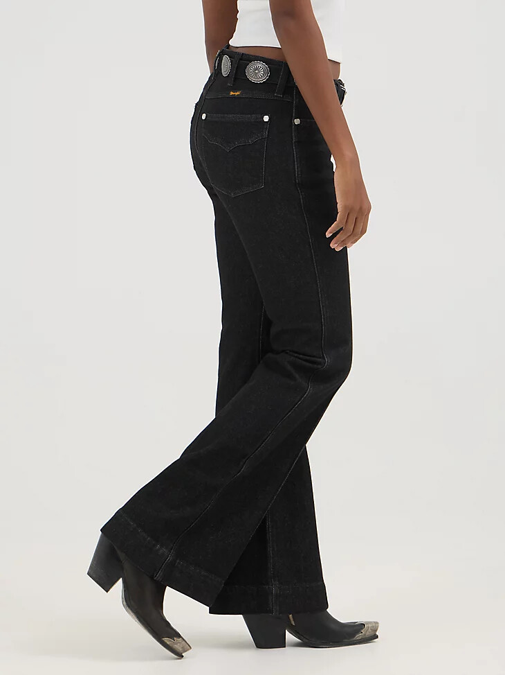 pantaloni a vita alta wrangler x yellow rose by kendra scott neri