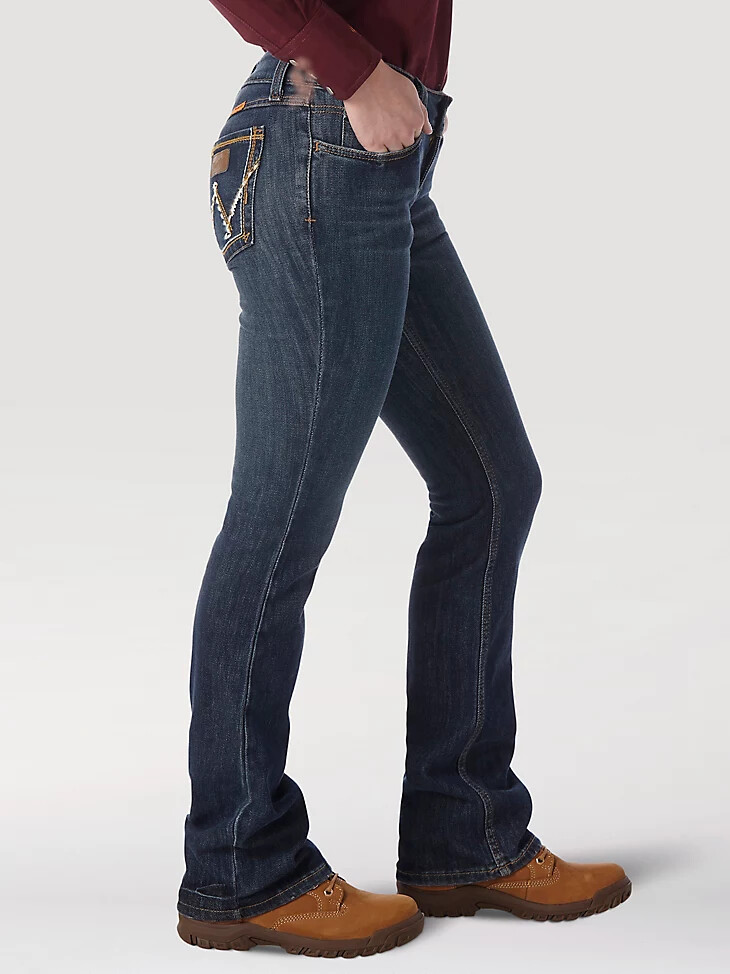 jeans da lavoro bootcut wrangler fr flame-resistant retro mae da donna bakersville