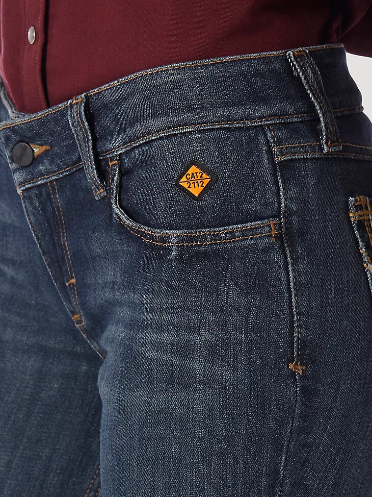 jeans da lavoro bootcut wrangler fr flame-resistant retro mae da donna bakersville