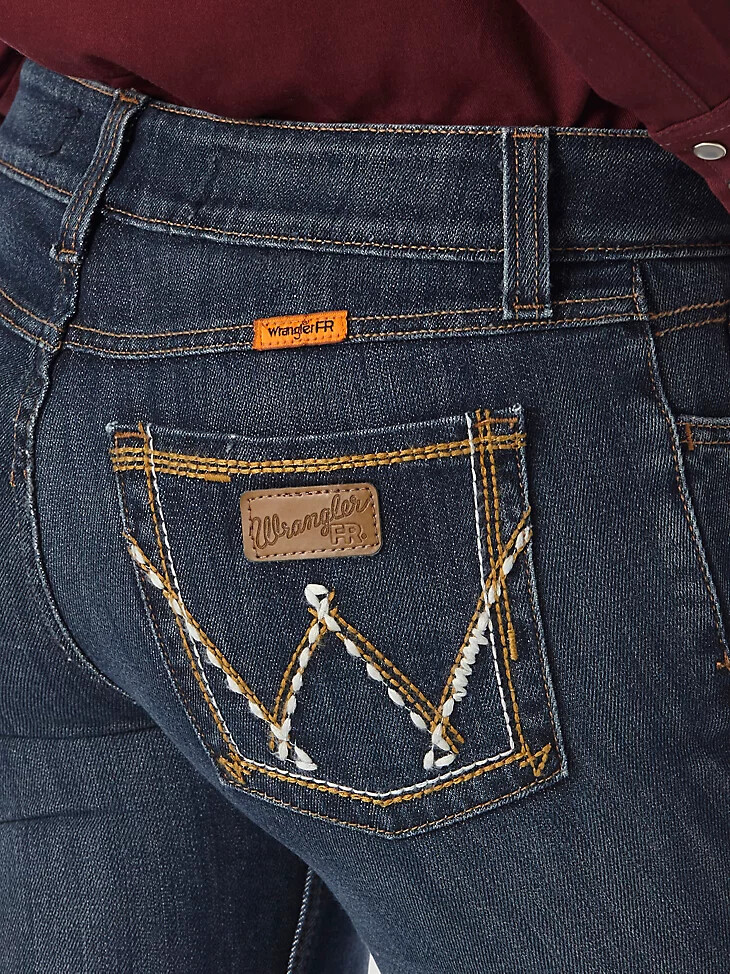 jeans da lavoro bootcut wrangler fr flame-resistant retro mae da donna bakersville