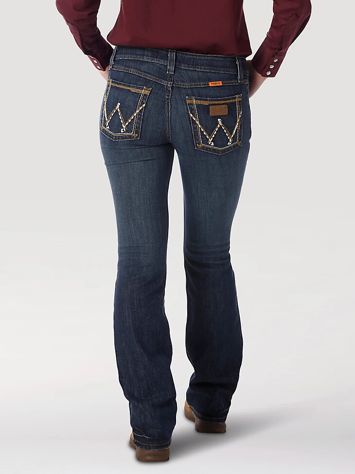 jeans da lavoro bootcut wrangler fr flame-resistant retro mae da donna bakersville