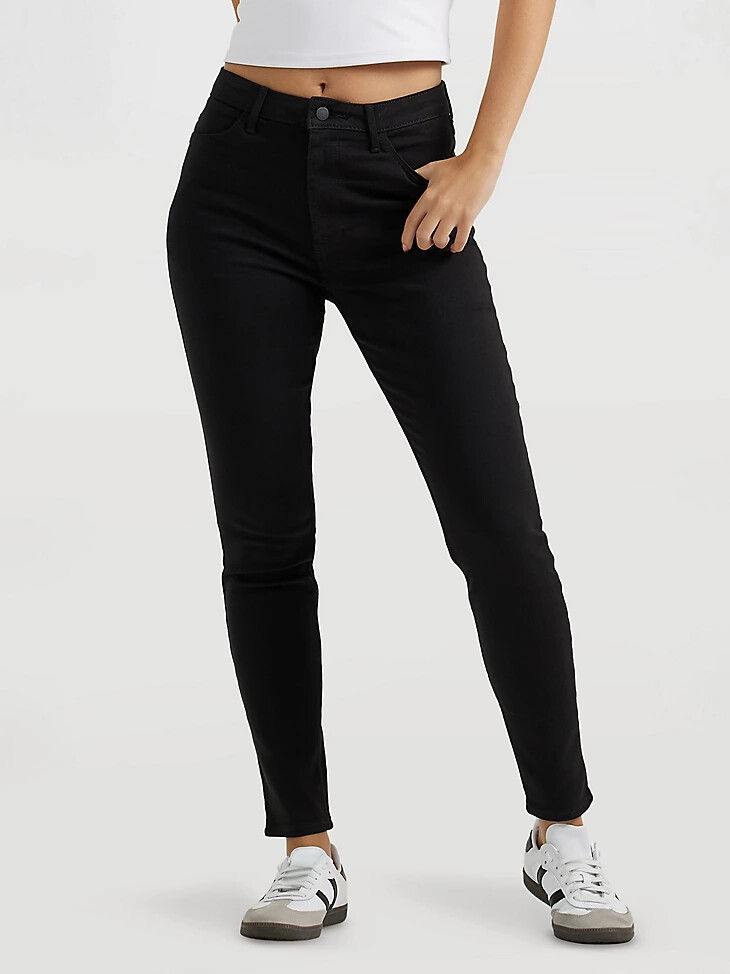 jeans skinny indimenticabili a vita alta wrangler da donna neri