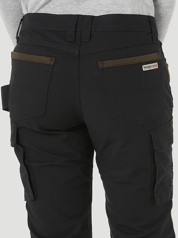 pantaloni cargo slim wrangler riggs workwear ripstop ranger da donna neri