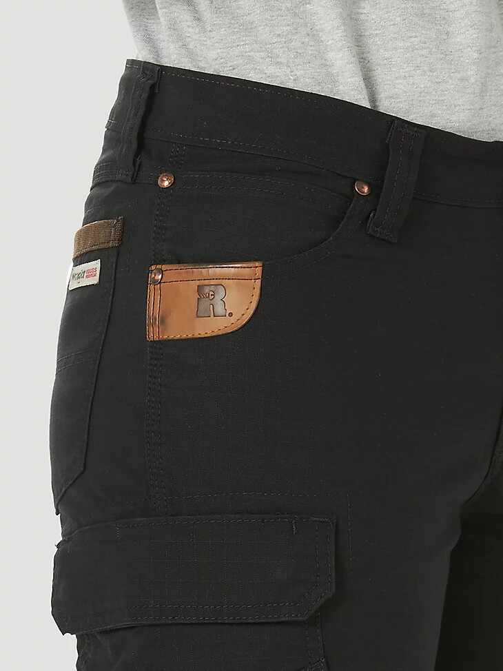 pantaloni cargo slim wrangler riggs workwear ripstop ranger da donna neri