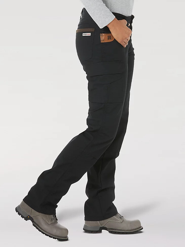 pantaloni cargo slim wrangler riggs workwear ripstop ranger da donna neri