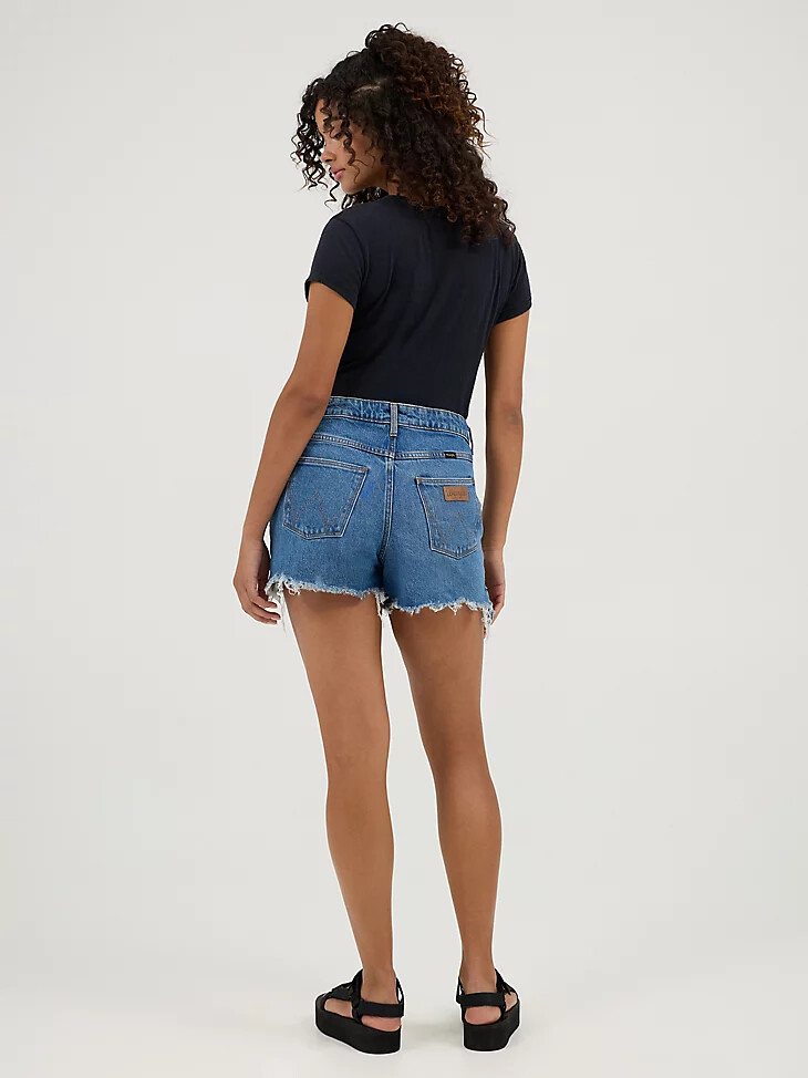 pantaloncini in denim a vita media da donna blu carolina