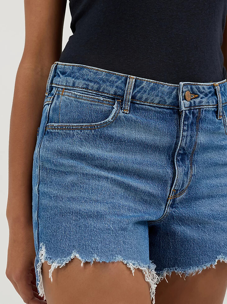 pantaloncini in denim a vita media da donna blu carolina