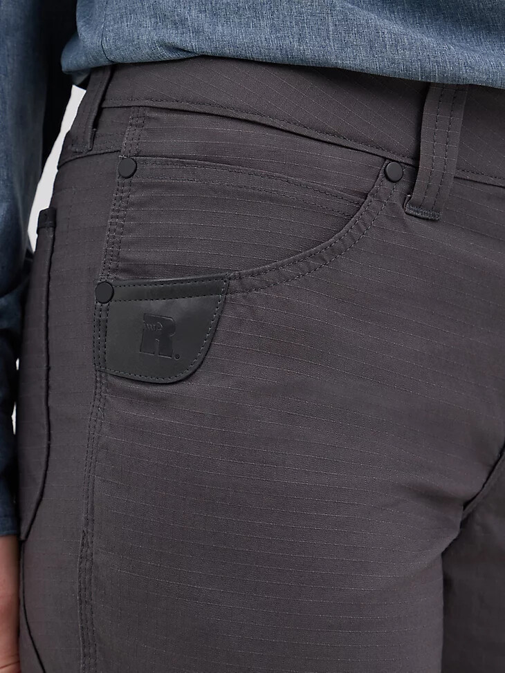 pantaloncini da carpentiere tecnici da donna wrangler riggs workwear grigi a righe