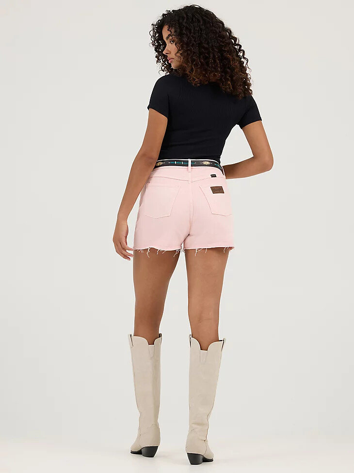 pantaloncini da cowboy a vita alta da donna con cuore in pietra
