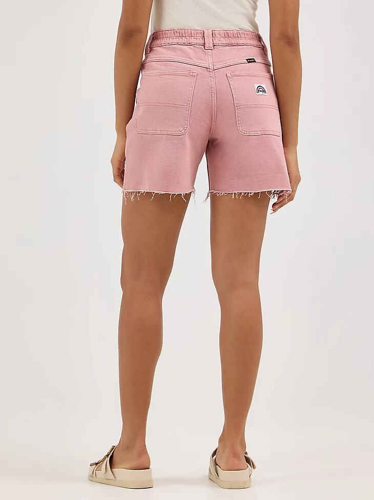 pantaloncini da carpentiere a vita alta da donna sunset