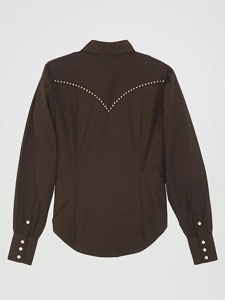 camicia rodeo wrangler x yellow rose di kendra scott colore talpa nero