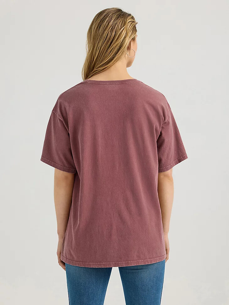maglietta oversize con stampa grafica e lavaggio acido da donna wild ginger