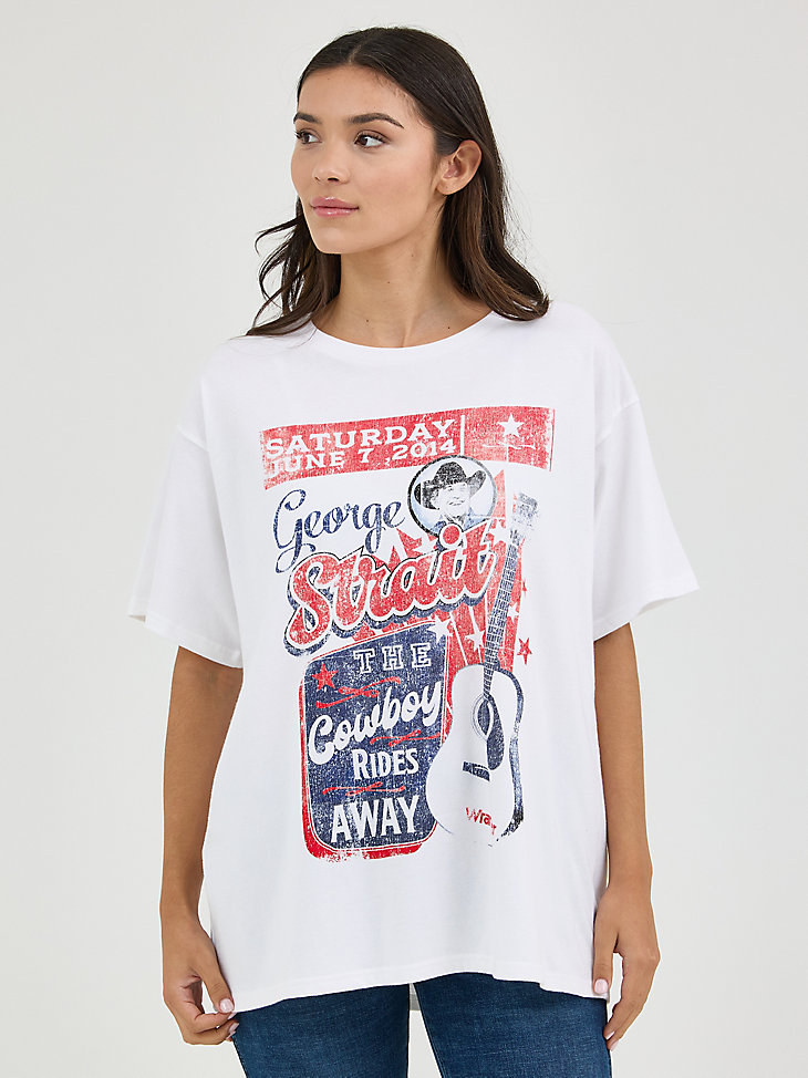 maglietta oversize con fascia george strait wrangler da donna colore bianco brillante