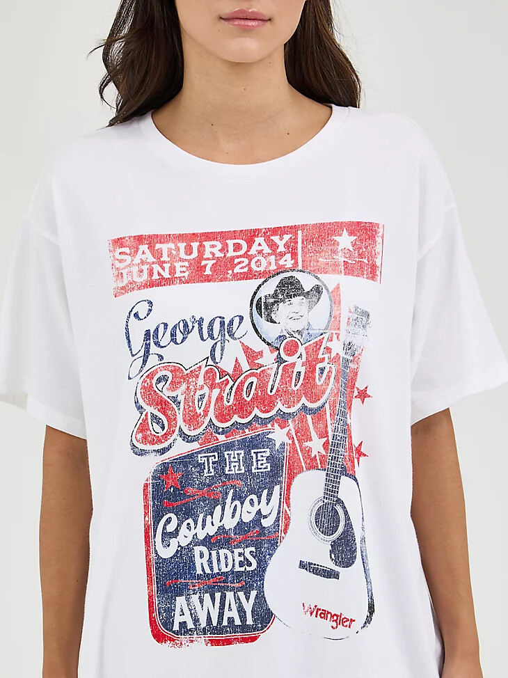 maglietta oversize con fascia george strait wrangler da donna colore bianco brillante