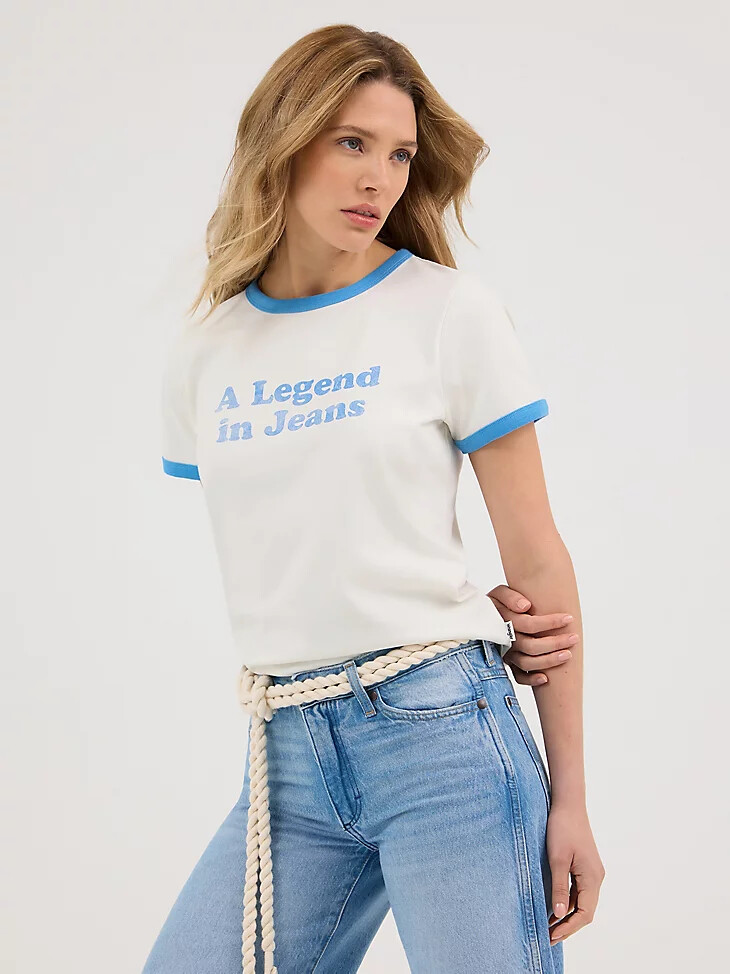 maglietta grafica legend da donna bianca vintage